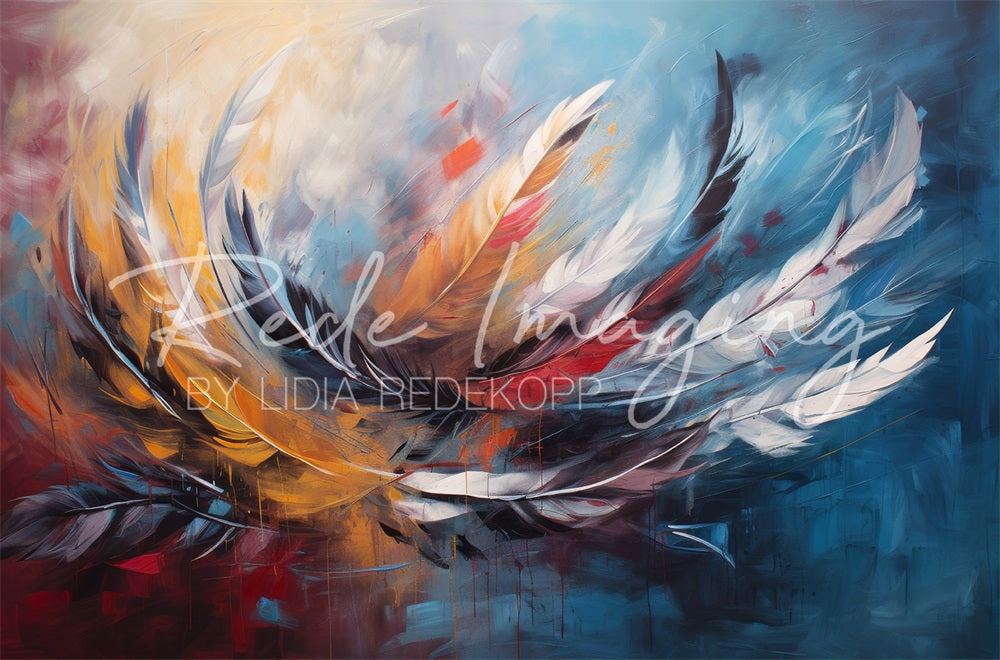 Kate Fine Art Bunter Graffiti Feder Hintergrund Entworfen von Lidia Redekopp - Kate Backdrop.de