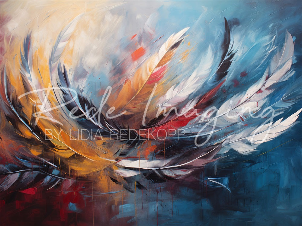 Kate Fine Art Bunter Graffiti Feder Hintergrund Entworfen von Lidia Redekopp - Kate Backdrop.de