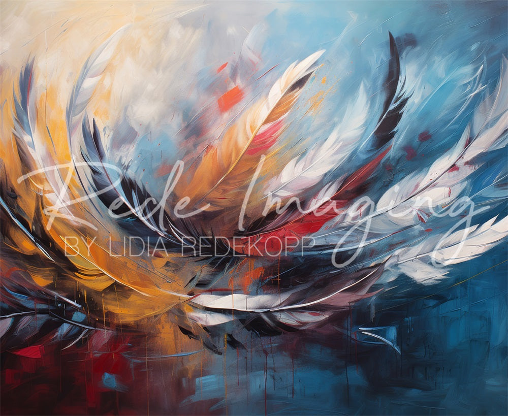 Kate Fine Art Bunter Graffiti Feder Hintergrund Entworfen von Lidia Redekopp - Kate Backdrop.de