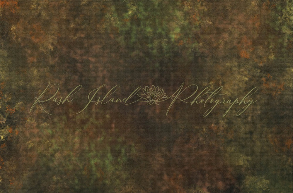 Kate Abstrakte Retro Braune Grüne Moostextur Hintergrund Entworfen von Laura Bybee - Kate Backdrop.de