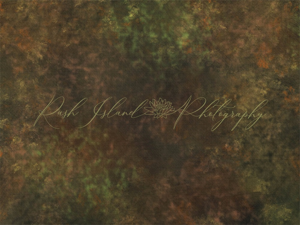 Kate Abstrakte Retro Braune Grüne Moostextur Hintergrund Entworfen von Laura Bybee - Kate Backdrop.de