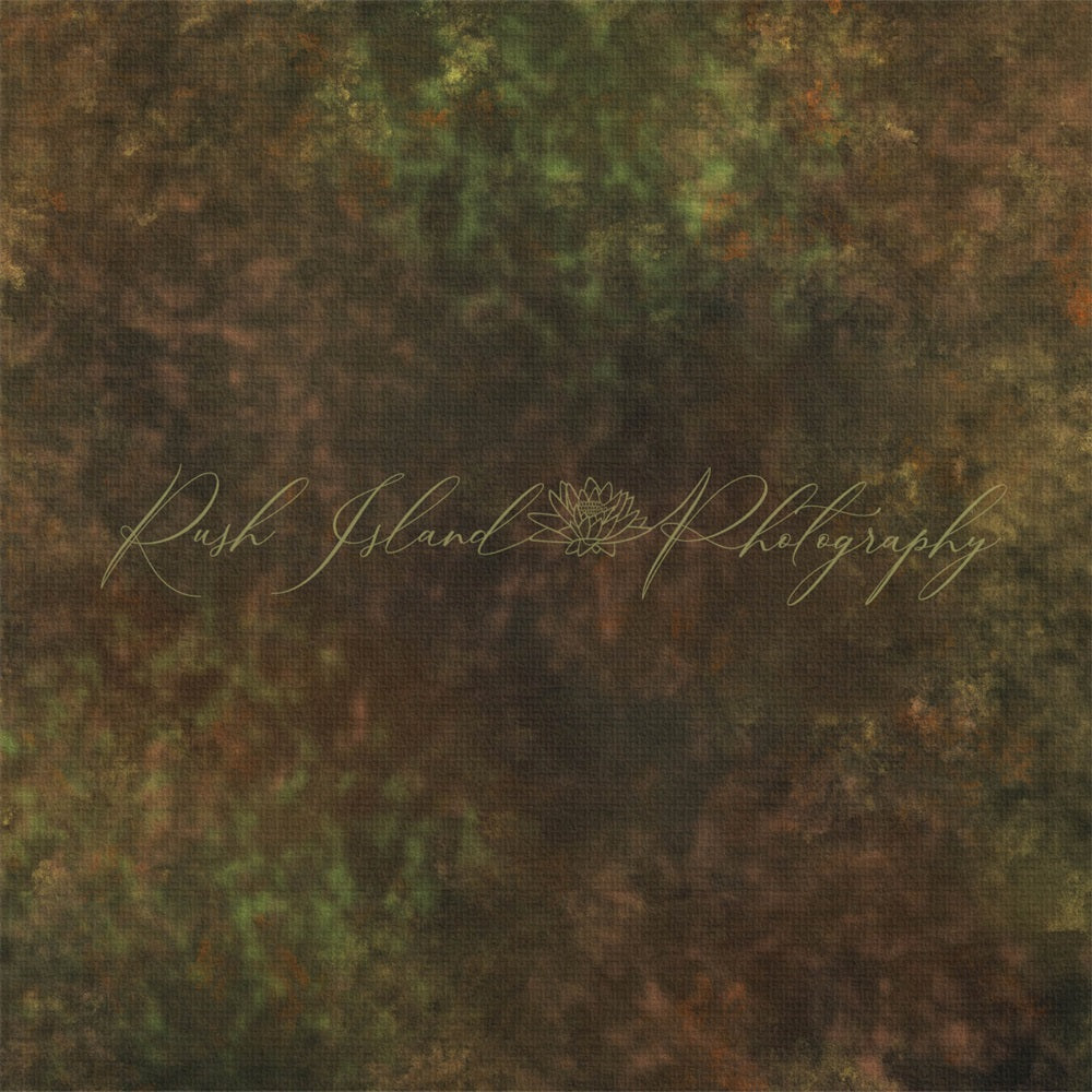 Kate Abstrakte Retro Braune Grüne Moostextur Hintergrund Entworfen von Laura Bybee - Kate Backdrop.de