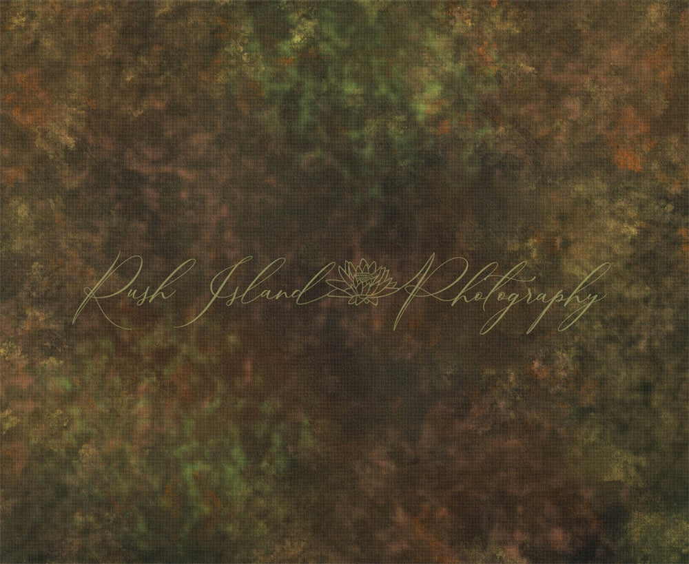 Kate Abstrakte Retro Braune Grüne Moostextur Hintergrund Entworfen von Laura Bybee - Kate Backdrop.de