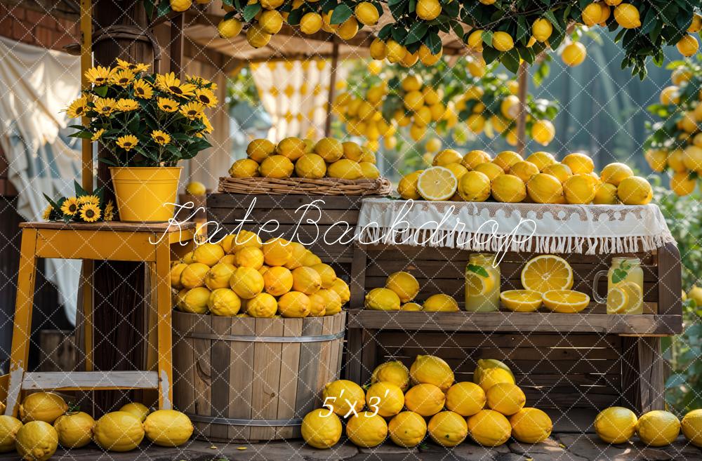 Kate Sommer Wald Gelbe Blume und Zitrone Zelt Hintergrund Entworfen von Emetselch - Kate Backdrop.de