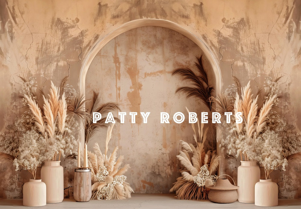 ⚡Blitzangebote #4-Kate Vintage Boho Dunkle Beige Bogenwand Hintergrund - Kate Backdrop.de