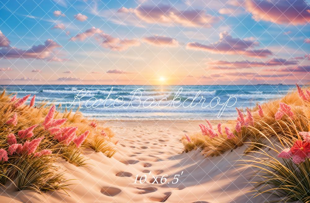 Kate Sommer Meer Strand Sonnenuntergangswelle Hintergrund Entworfen von Chain Photography - Kate Backdrop.de
