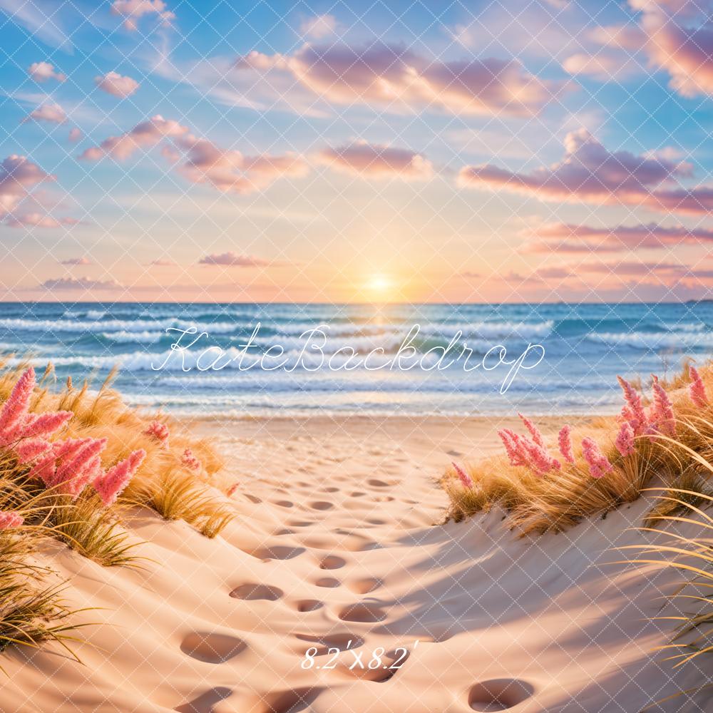 Kate Sommer Meer Strand Sonnenuntergangswelle Hintergrund Entworfen von Chain Photography - Kate Backdrop.de
