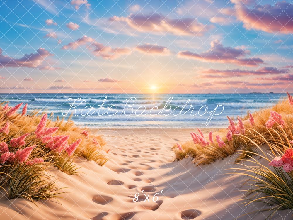 Kate Sommer Meer Strand Sonnenuntergangswelle Hintergrund Entworfen von Chain Photography - Kate Backdrop.de