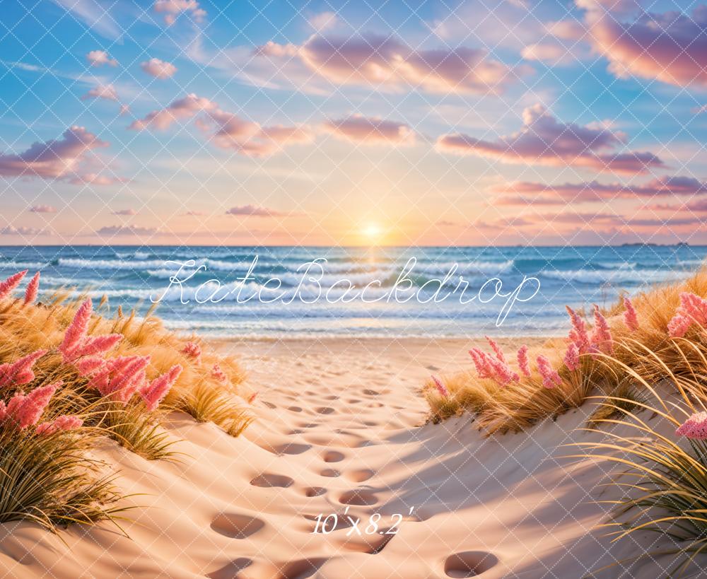 Kate Sommer Meer Strand Sonnenuntergangswelle Hintergrund Entworfen von Chain Photography - Kate Backdrop.de