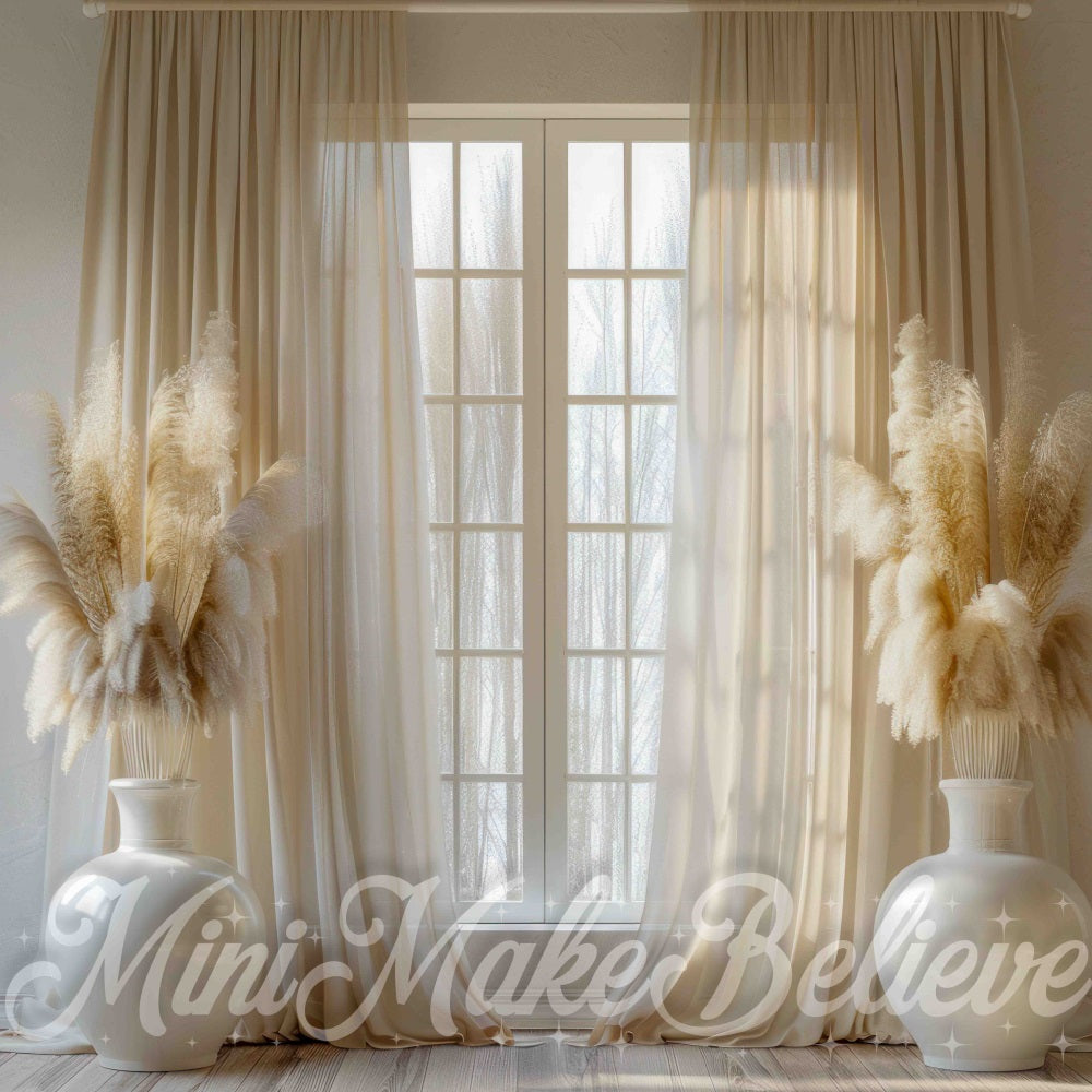 Kate Boho Weiße Vorhang Gerahmtes Fenster Hintergrund Entworfen von Mini MakeBelieve - Kate Backdrop.de