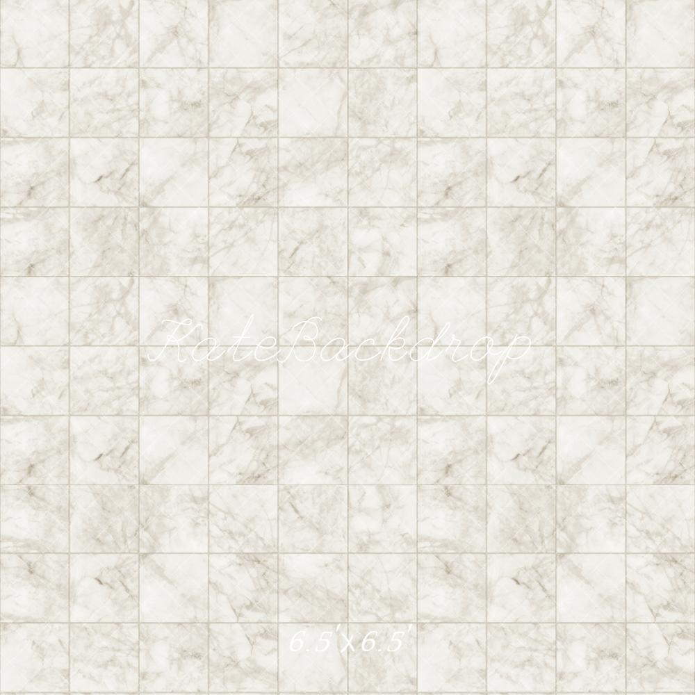Kate Elfenbein Weißer Marmor Plaid Boden Hintergrund entworfen von Kate Image - Kate Backdrop.de