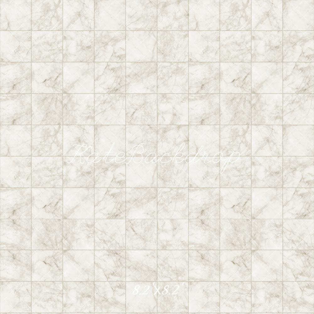 Kate Elfenbein Weißer Marmor Plaid Boden Hintergrund entworfen von Kate Image - Kate Backdrop.de