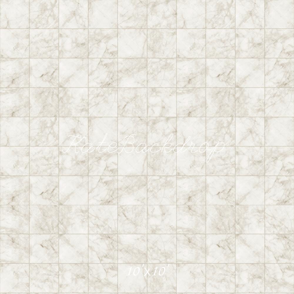 Kate Elfenbein Weißer Marmor Plaid Boden Hintergrund entworfen von Kate Image - Kate Backdrop.de