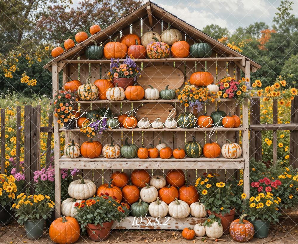 Kate Herbst Feine Kunst Blume Bunter Kürbis Bauernhof Hintergrund entworfen von Emetselch - Kate Backdrop.de