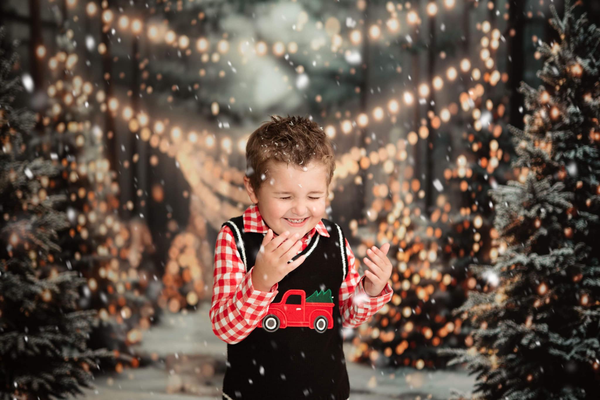 ⚡Blitzangebote #3-🚚Kate Winter Weihnachten Outdoor Wald Weiße Schneelandschaft Hintergrund - Kate Backdrop.de