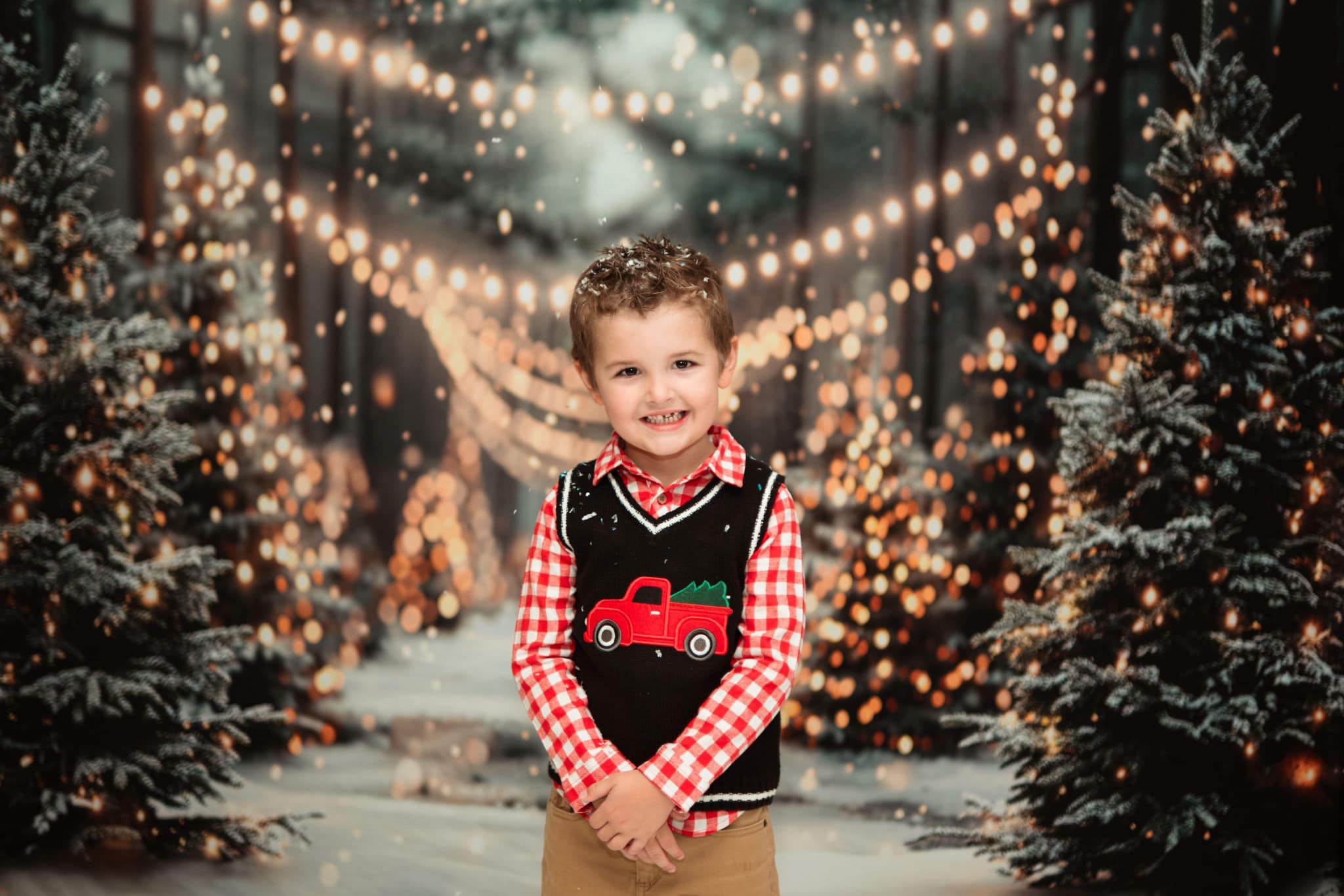 ⚡Blitzangebote #3-🚚Kate Winter Weihnachten Outdoor Wald Weiße Schneelandschaft Hintergrund - Kate Backdrop.de