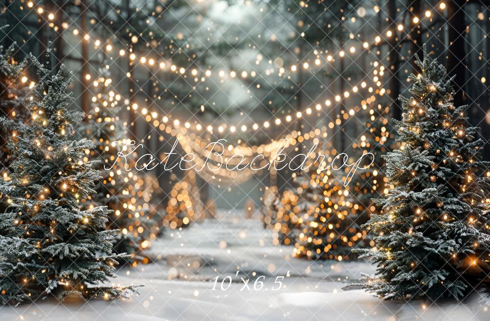⚡Blitzangebote #3-🚚Kate Winter Weihnachten Outdoor Wald Weiße Schneelandschaft Hintergrund - Kate Backdrop.de