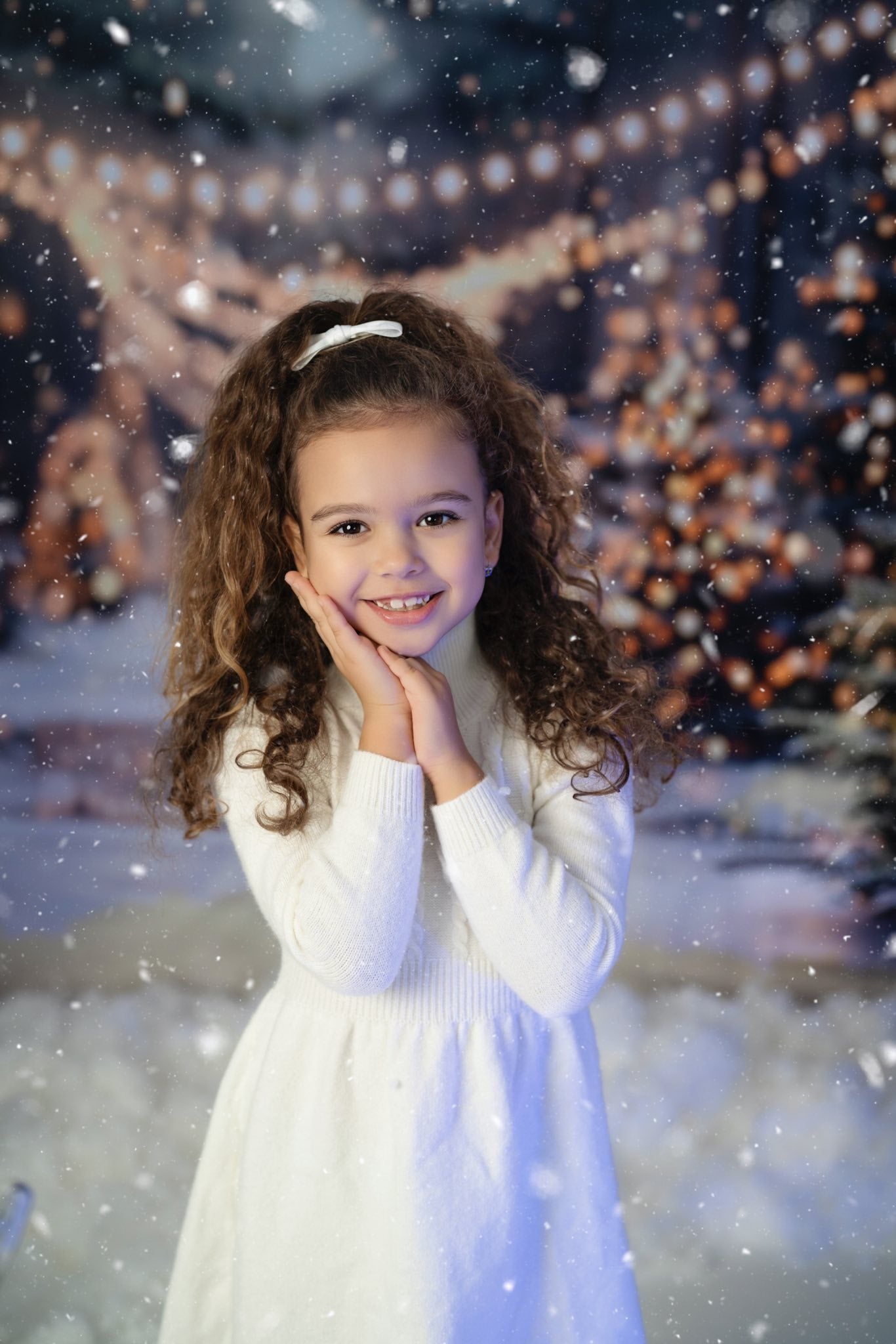 Kate Winter Weihnachten Outdoor Wald Weiße Schneelandschaft Hintergrund entworfen von Emetselch