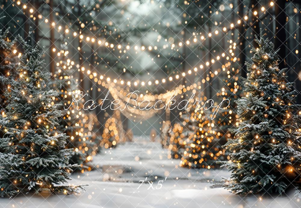 ⚡Blitzangebote #3-🚚Kate Winter Weihnachten Outdoor Wald Weiße Schneelandschaft Hintergrund - Kate Backdrop.de