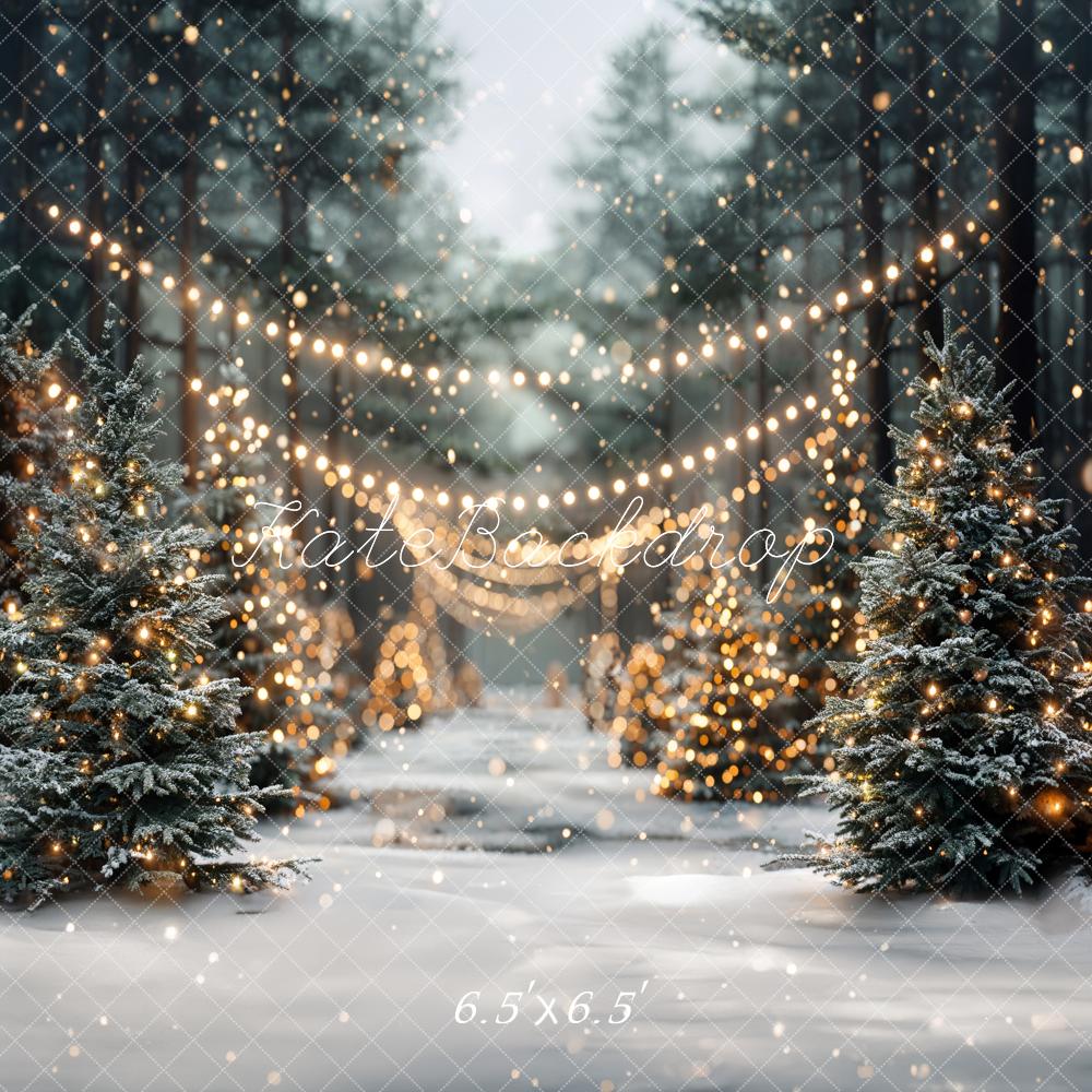 ⚡Blitzangebote #3-🚚Kate Winter Weihnachten Outdoor Wald Weiße Schneelandschaft Hintergrund - Kate Backdrop.de