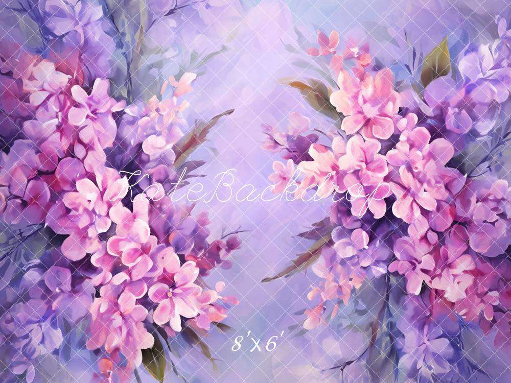 Kate Fine Art Dunkellila Abstrakter Blumen Hintergrund entworfen von GQ - Kate Backdrop.de