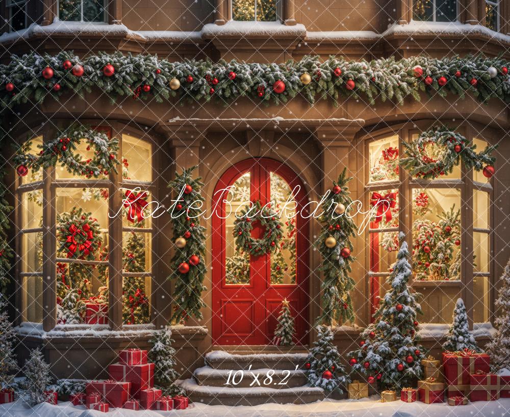 Kate Winter Weihnachten Geschenkeladen Hintergrund entworfen von Chain Photography - Kate Backdrop.de