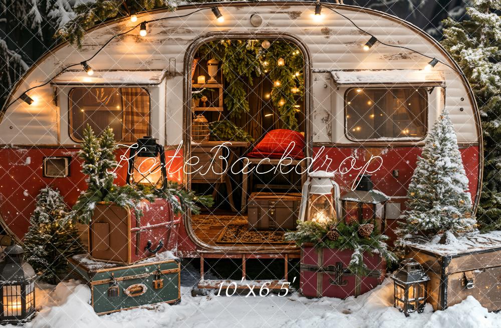 Kate Weihnachten Koffer Camping Auto Hintergrund entworfen von Emetselch - Kate Backdrop.de