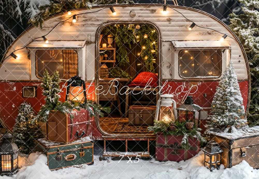 Kate Weihnachten Koffer Camping Auto Hintergrund entworfen von Emetselch - Kate Backdrop.de