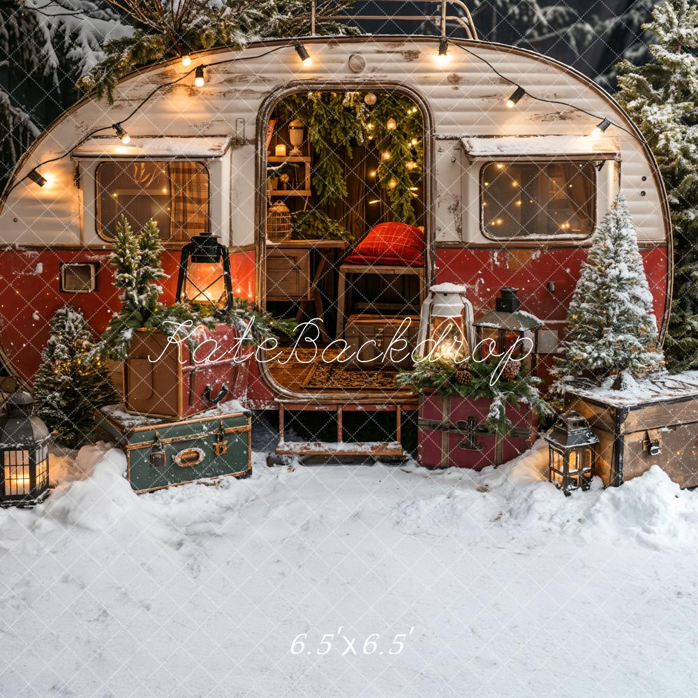 Kate Weihnachten Koffer Camping Auto Hintergrund entworfen von Emetselch - Kate Backdrop.de