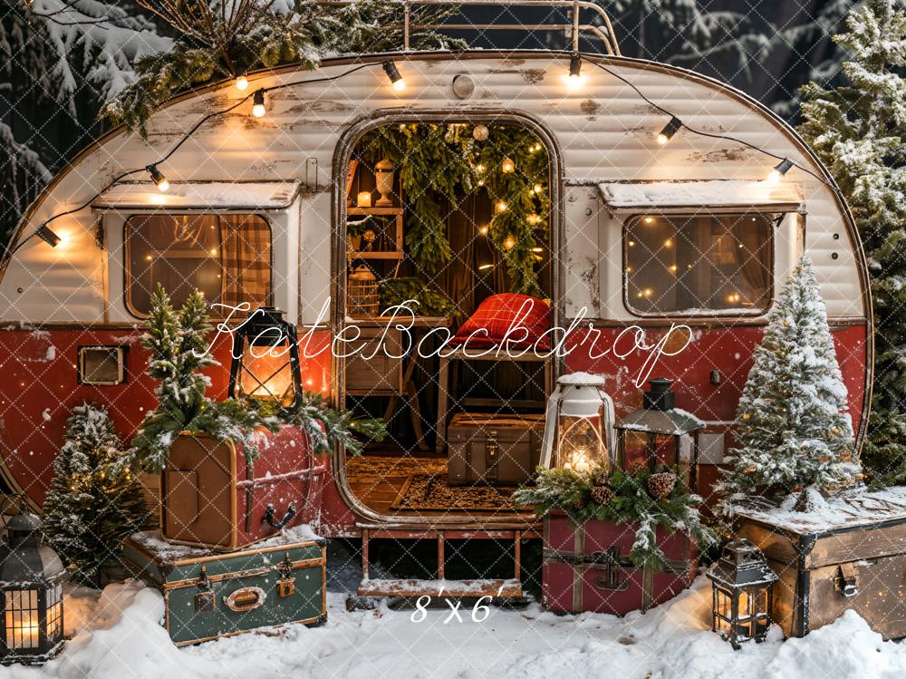 Kate Weihnachten Koffer Camping Auto Hintergrund entworfen von Emetselch - Kate Backdrop.de