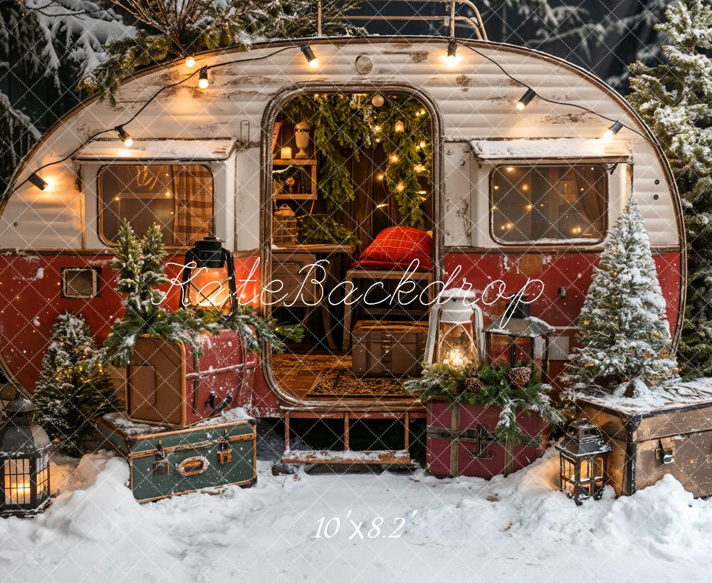 Kate Weihnachten Koffer Camping Auto Hintergrund entworfen von Emetselch - Kate Backdrop.de