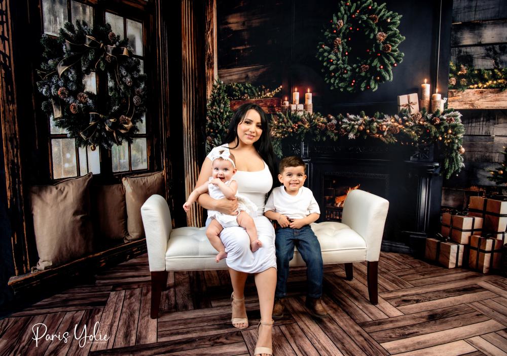 ⚡Blitzangebote #4-Kate Weihnachtskranz Schwarzer Kamin Zimmer Set - Kate Backdrop.de