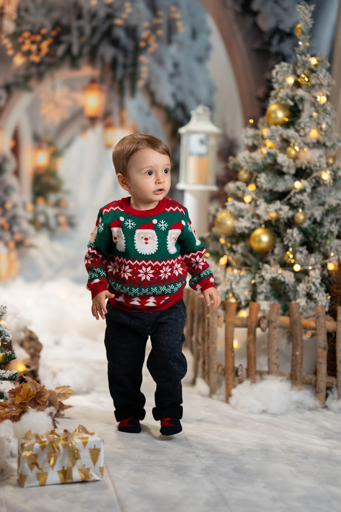 ⚡Blitzangebote --Kate Winter verschneite Weihnachtsbogen-Flur-Hintergrund - Kate Backdrop.de