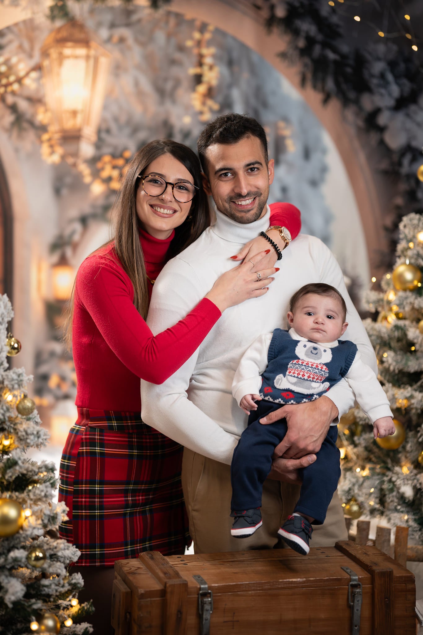 Kate Winter verschneite Weihnachtsbogen-Flur-Hintergrund entworfen von Emetselch - Kate Backdrop.de