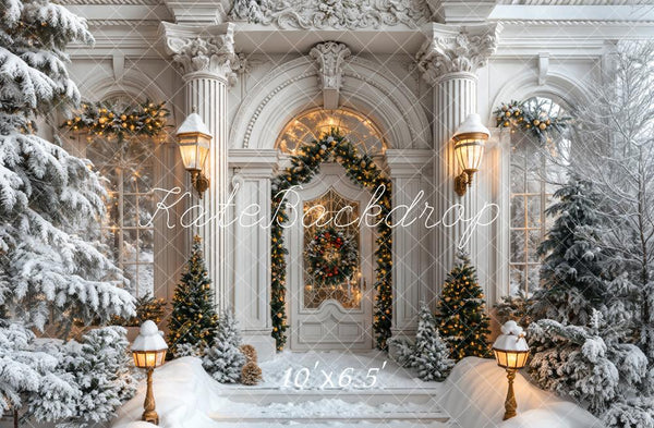 Kate Weihnachten Weiß Vintage Haus Hintergrund Entworfen von Emetselch - Kate Backdrop.de