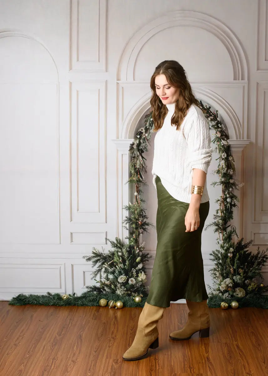 Kate Weihnachten Kiefer Blatt Bogen weiß Retro Wand Hintergrund entworfen von Emetselch - Kate Backdrop.de