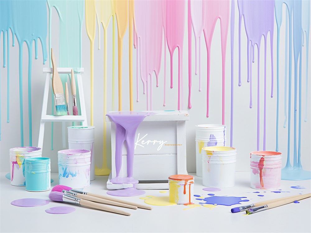 Kate Farbenfrohes Licht Aquarell Malerei Wand Hintergrund entworfen von Kerry Anderson - Kate Backdrop.de