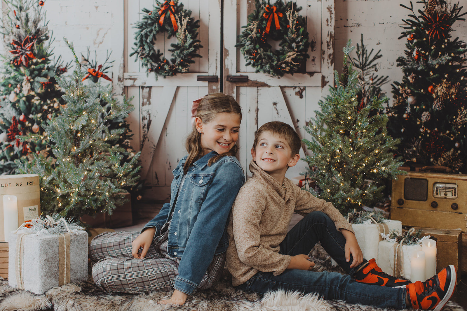 ⚡Blitzangebote #4-Kate Weihnachten Weiß Shabby Scheune Tür Hintergrund - Kate Backdrop.de