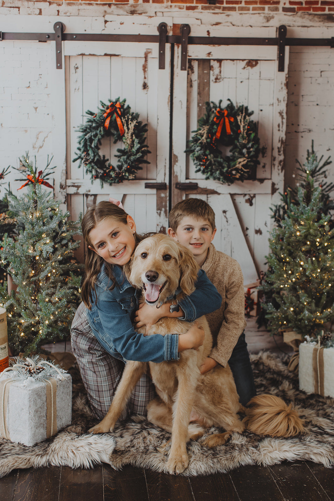 ⚡Blitzangebote #4-Kate Weihnachten Weiß Shabby Scheune Tür Hintergrund - Kate Backdrop.de