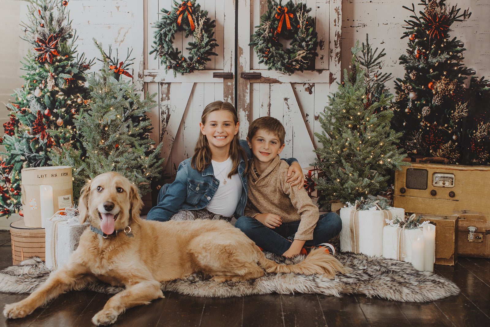 ⚡Blitzangebote #4-Kate Weihnachten Weiß Shabby Scheune Tür Hintergrund - Kate Backdrop.de