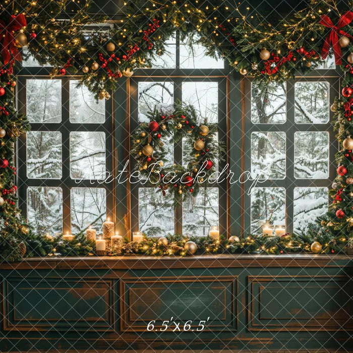 Kate Weihnachten Vintage Grün Küche Hintergrund entworfen von Emetselch - Kate Backdrop.de