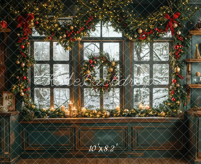 Kate Weihnachten Vintage Grün Küche Hintergrund entworfen von Emetselch - Kate Backdrop.de