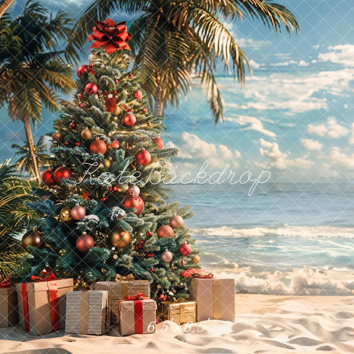 Kate Tropical Weihnachten Meer Strand Kulisse entworfen von Emetselch - Kate Backdrop.de