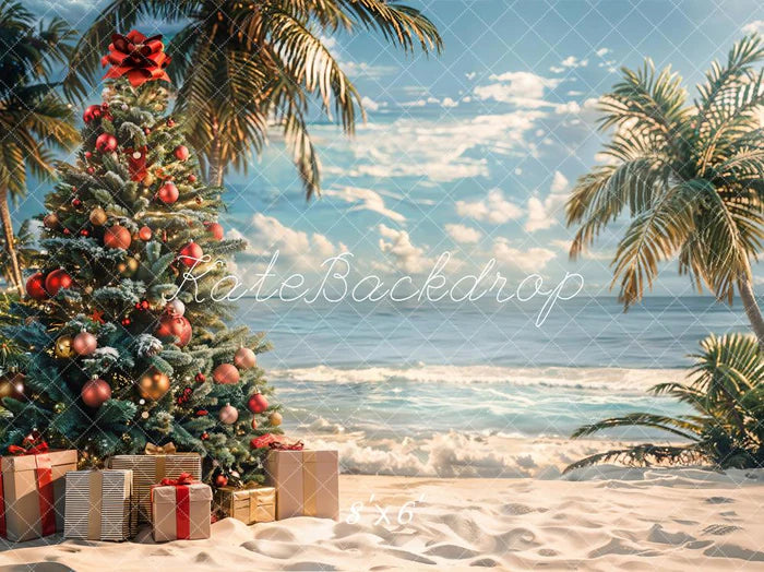 Kate Tropical Weihnachten Meer Strand Kulisse entworfen von Emetselch - Kate Backdrop.de