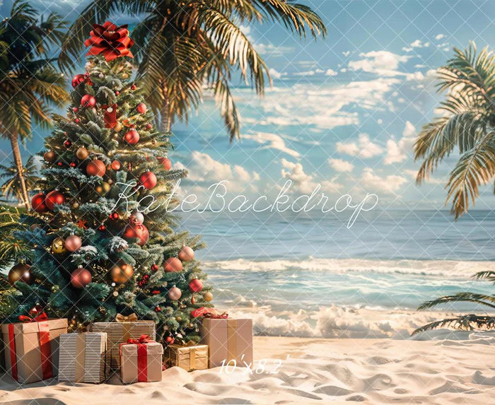 Kate Tropical Weihnachten Meer Strand Kulisse entworfen von Emetselch - Kate Backdrop.de