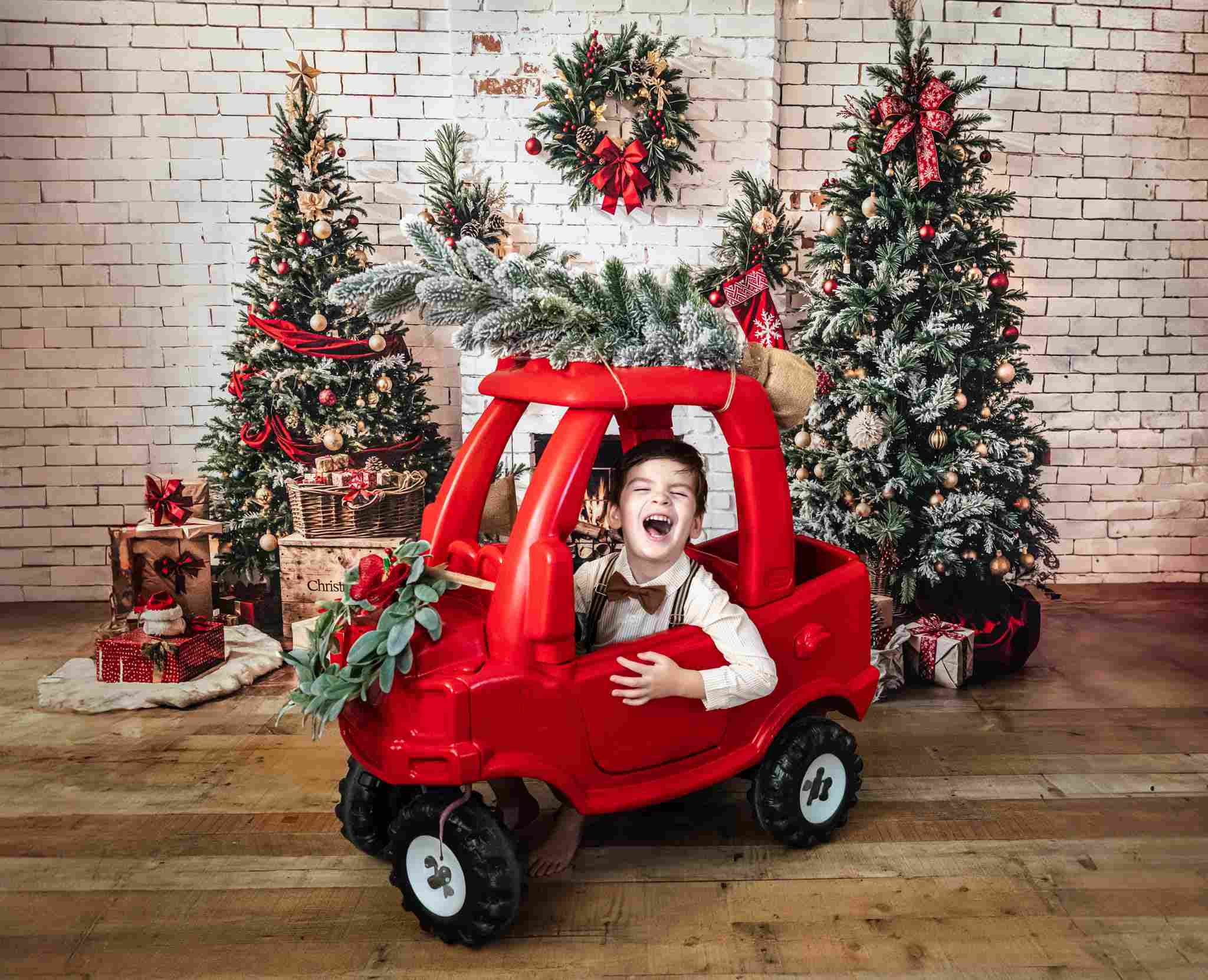 ⚡Blitzangebote #2-Kate Weihnachten Weiß Ziegel Kamin Hintergrund - Kate Backdrop.de