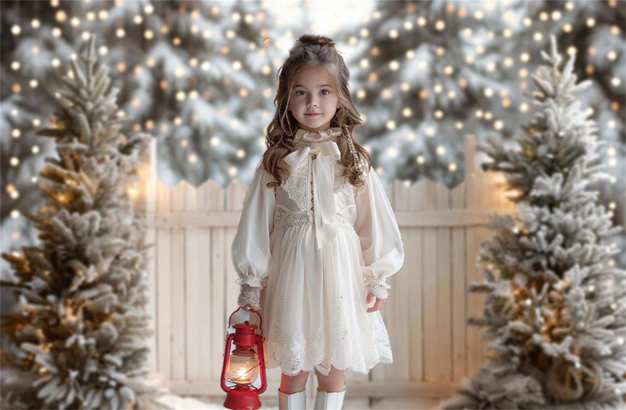 Kate Weihnachten Baum Brauner Holzzaun Hintergrund Entworfen von Emetselch - Kate Backdrop.de