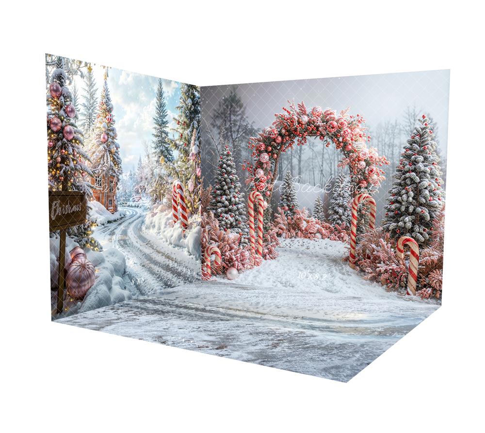 Kate Winterwald Weihnachten-Baum Blume Dekoration Bogen Zimmer Set - Kate Backdrop.de