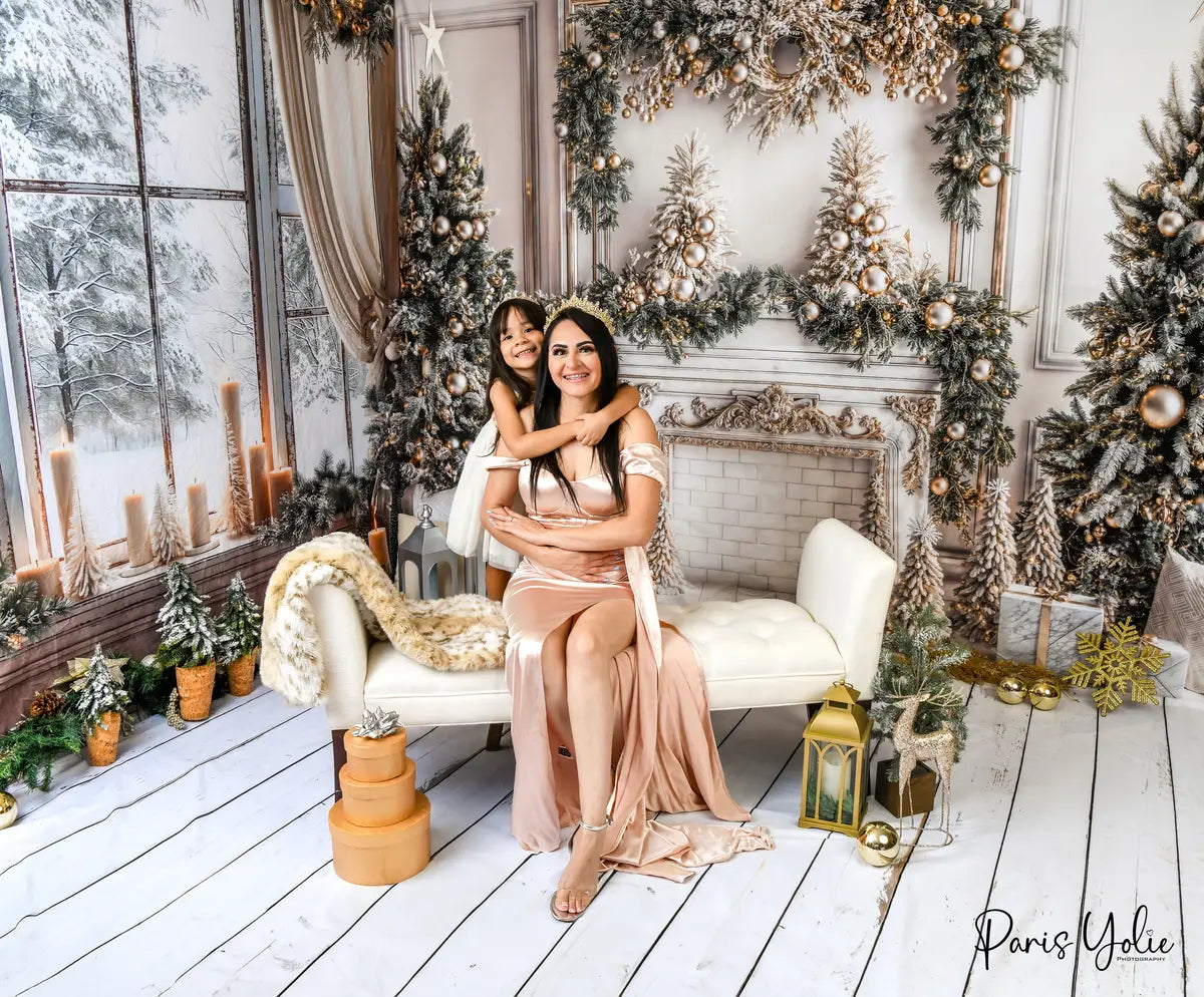 ⚡Blitzangebote #2-Kate Weihnachten Weißer Vorhang Gerahmtes Fenster Zimmer Set - Kate Backdrop.de