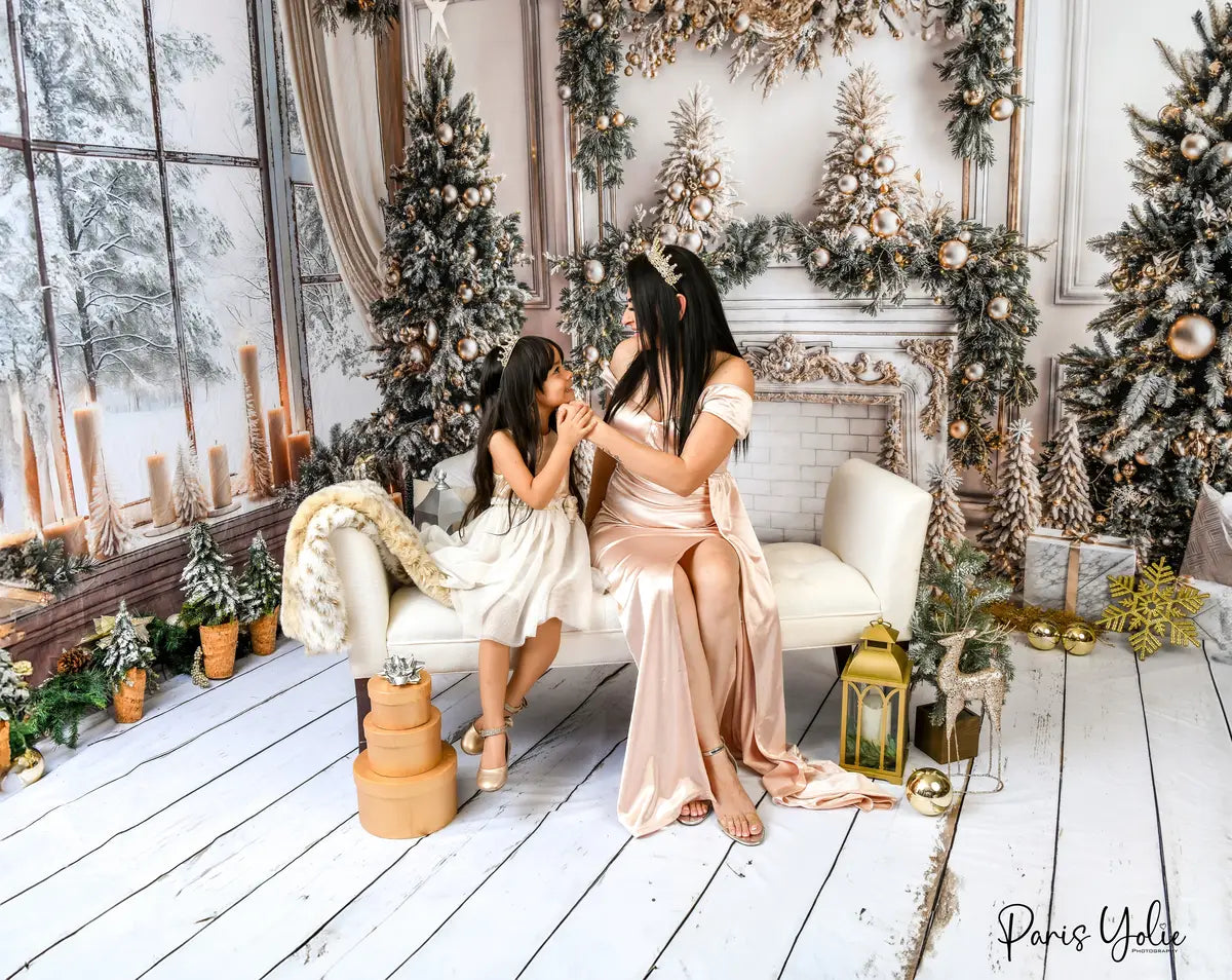 ⚡Blitzangebote #2-Kate Weihnachten Weißer Vorhang Gerahmtes Fenster Zimmer Set - Kate Backdrop.de